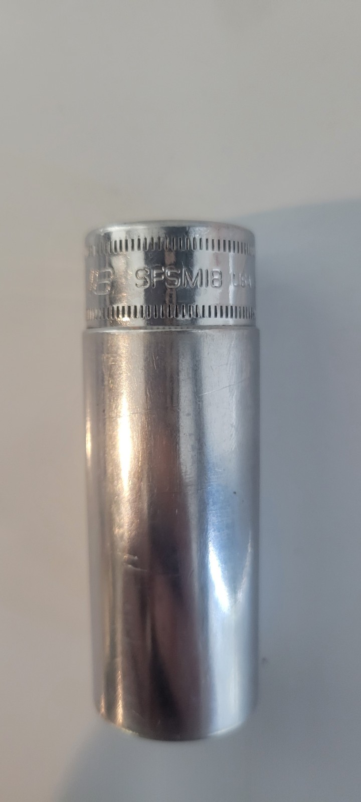 Snap On Tools SFSM18 3/8 Drive Chrome 18 mm 6 Pt Deep Socket