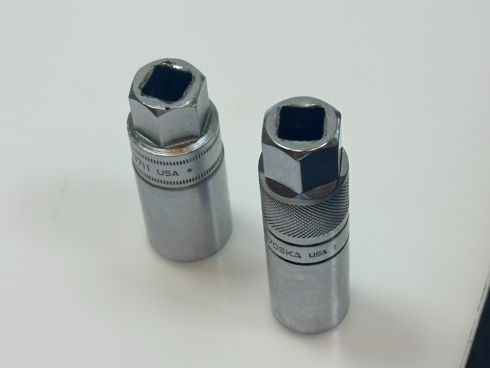 🇺🇸 Snap-on Tools USA 2pc Spark Plug Socket Set Lot, S9711 18mm & S9706KA 5/8”