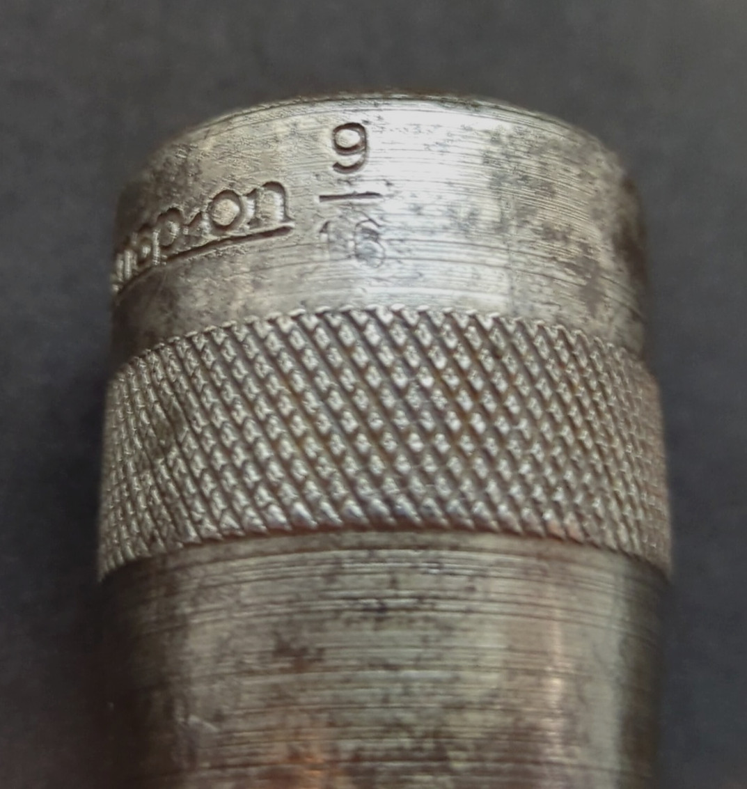 Snap-on No. 418 9/16″ 4 point Square Socket, 1/2″ Drive *Vintage* Rare USA