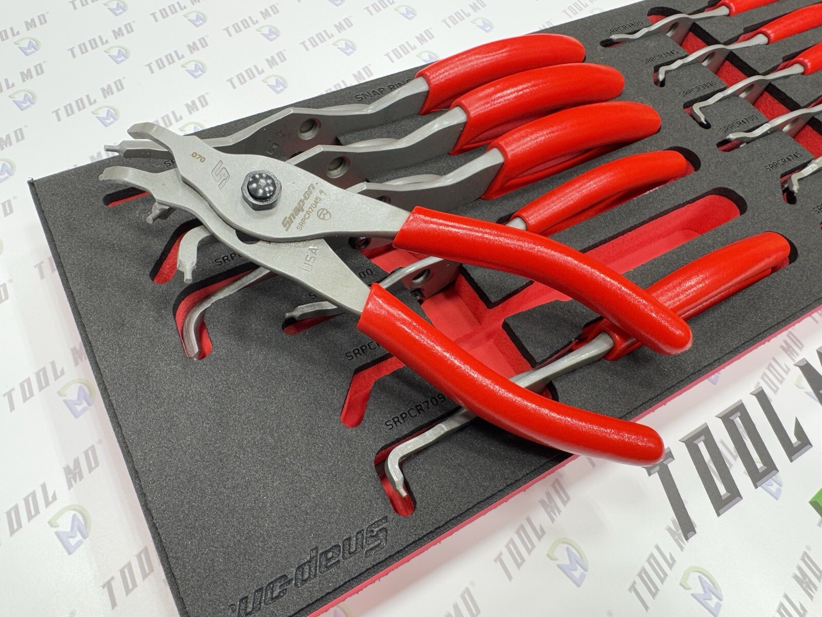 Snap-on Tools USA NEW RED 12-Piece Master Snap Ring Pliers Foam Set SRPCR1200FR