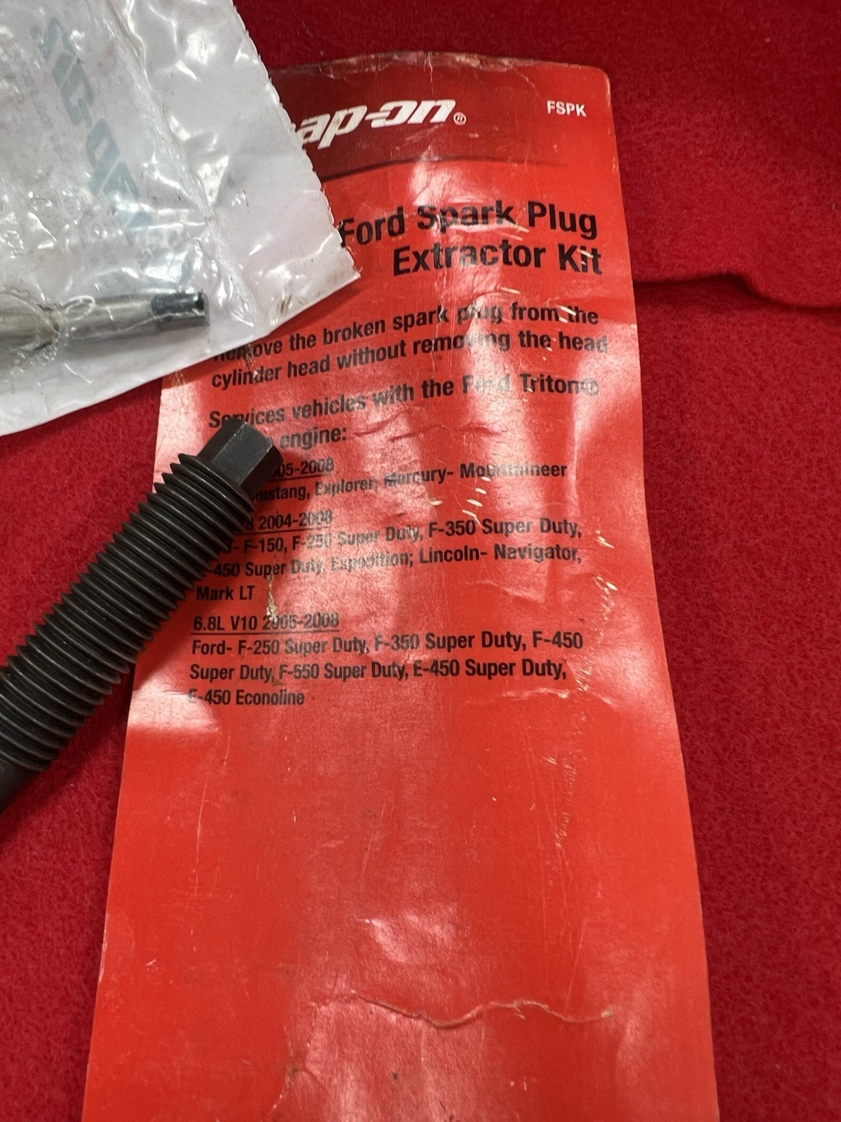 Snap On Tools Ford Triton Broken Spark Plug Remover Extractor Set Kit FSPK E3B2