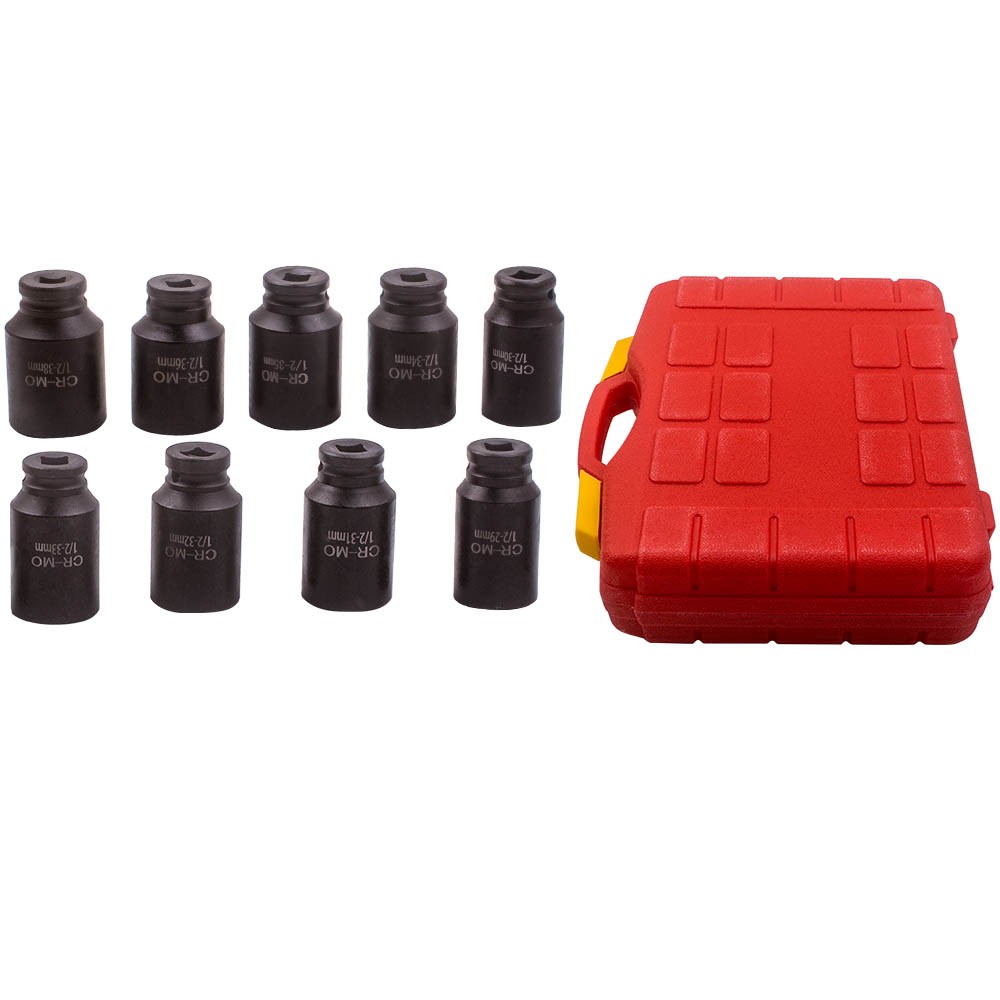 6x Point 1/2″ Drive Metric Deep Impact Socket Kit Axle Hub Nut Socket 29-38mm