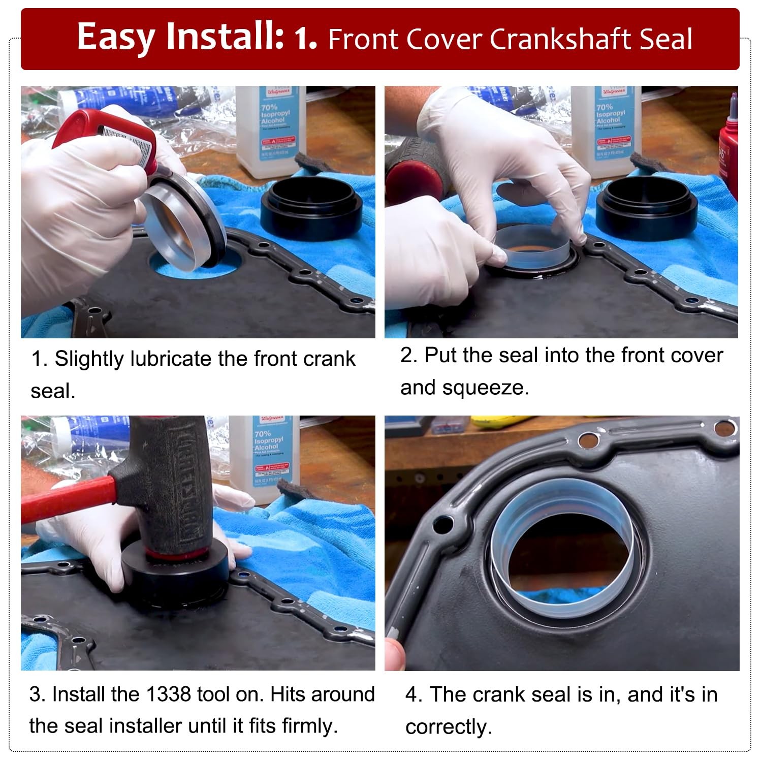 5046 & 1338 Front Crankshaft Seal Installation Tool for Cummins 3.9L 5.9L 6.7L