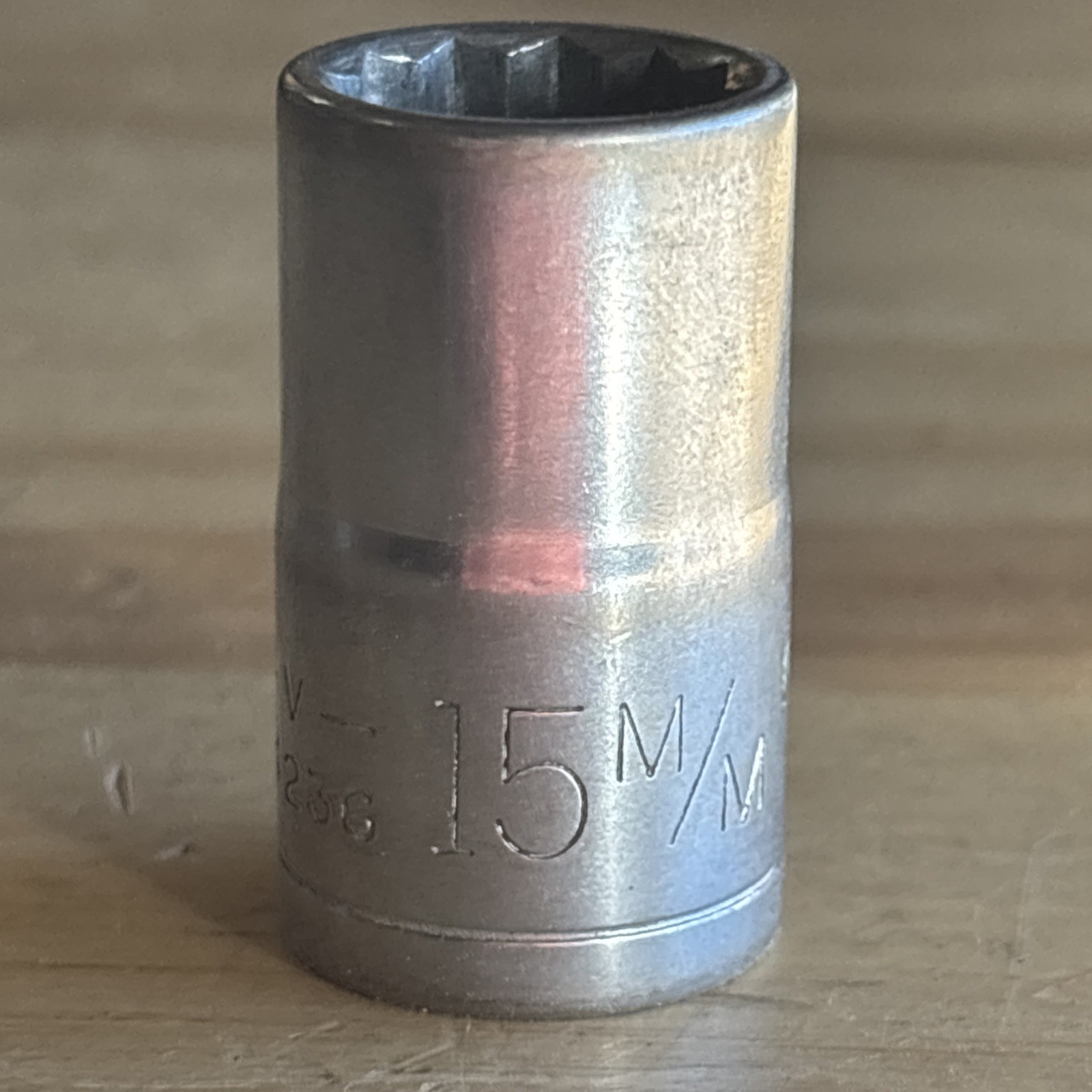 Craftsman 15mm Shallow Socket 1/2″ Drive 12 Point V Series 44236 USA