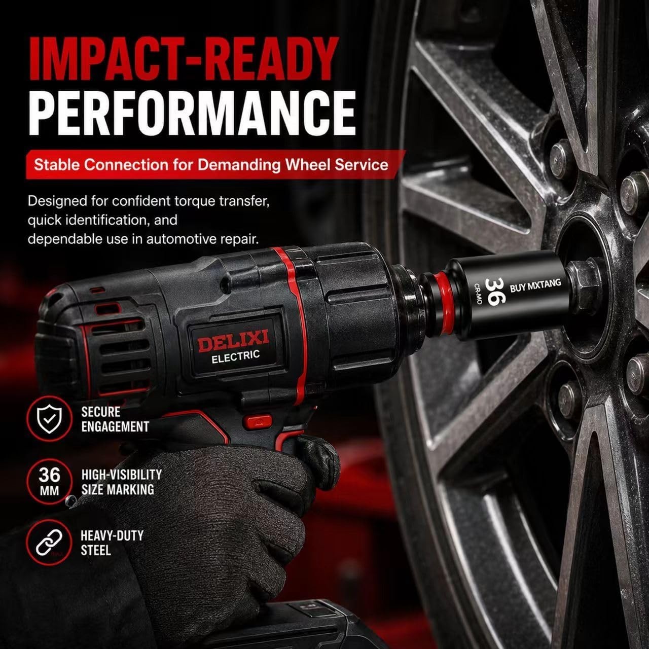 Versatile 12-Piece Cr-Mo Deep Impact Socket Set for Automotive & Construction