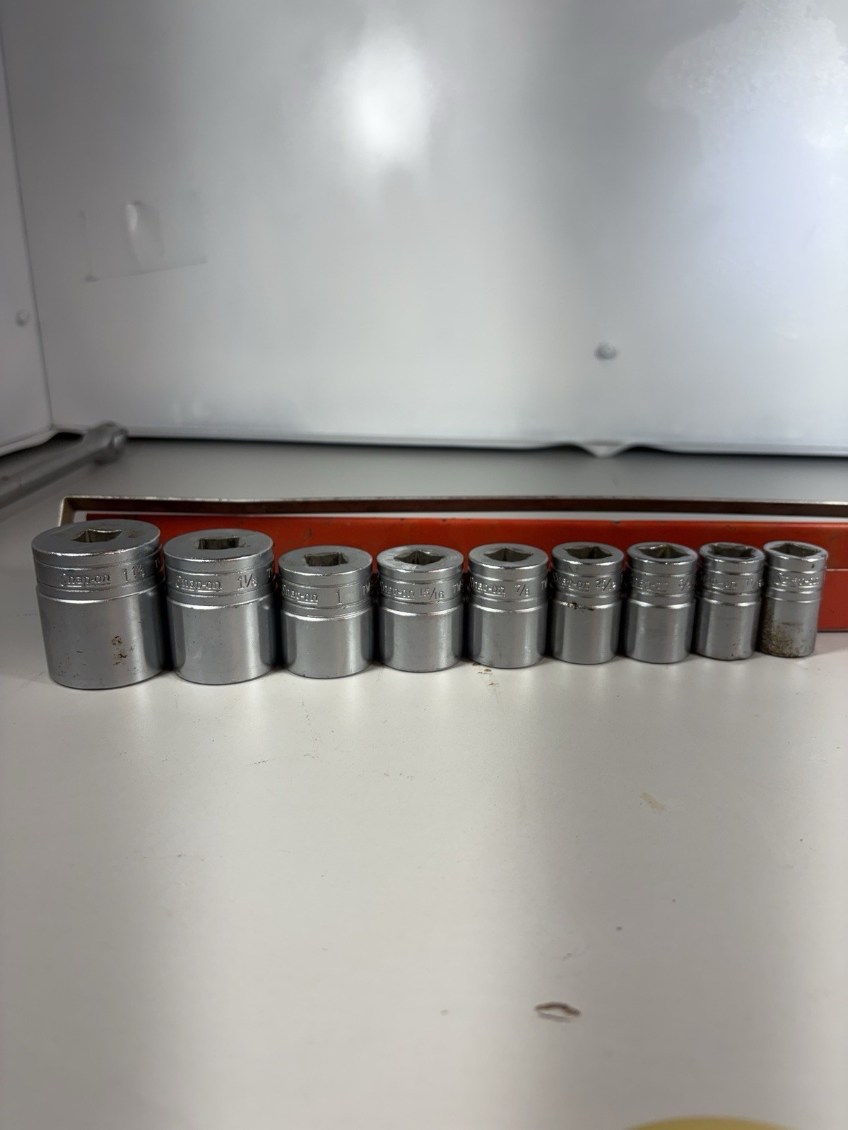 Vintage Snap-On 3/4” Drive SAE Socket Set w/ Flex Breaker Bar & Socket Rail