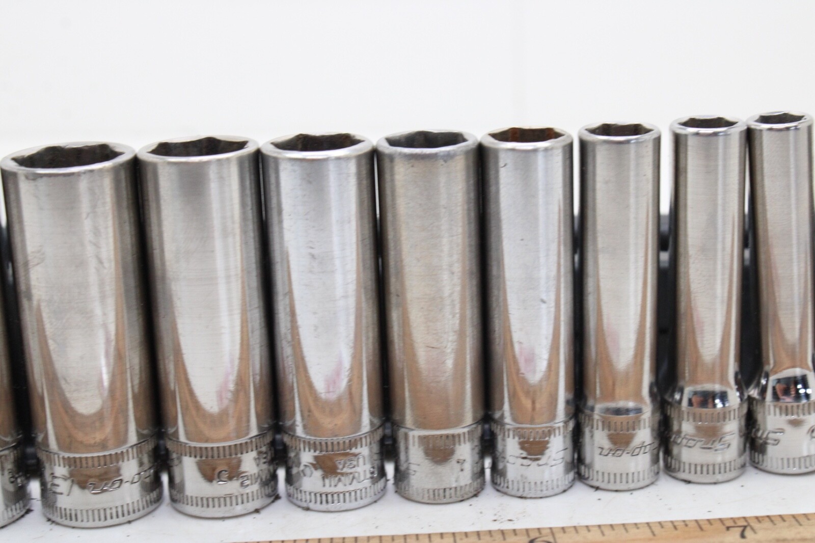 Snap-on 112STMMY 5-15mm 1/4″ Drive 12 Piece 6 Point Metric Deep Socket Set USA