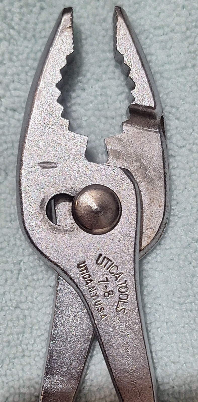 Vintage Utica Tools USA 7-8 Slip Joint Pliers 8 Inches Long, Nice!