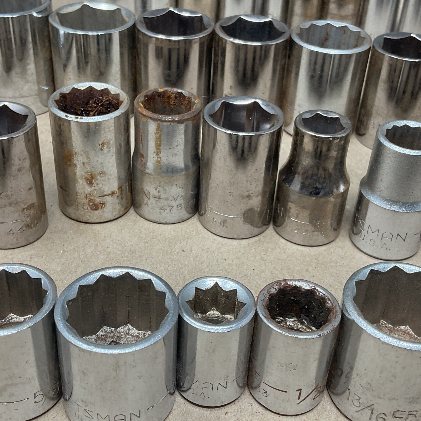 Mixed Lot 97 Vintage Craftsman Sockets SAE 1/2 3/8 1/4 inch drive
