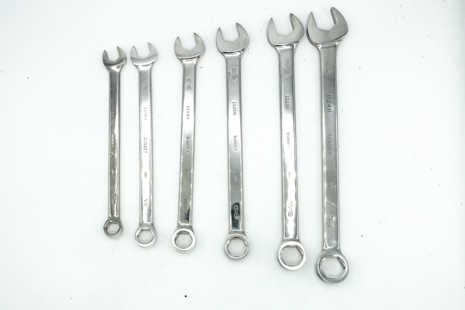 BONNEY Utica 6 Pc 12-Point SAE Combination Wrench Set B-80717 LOC-RITE