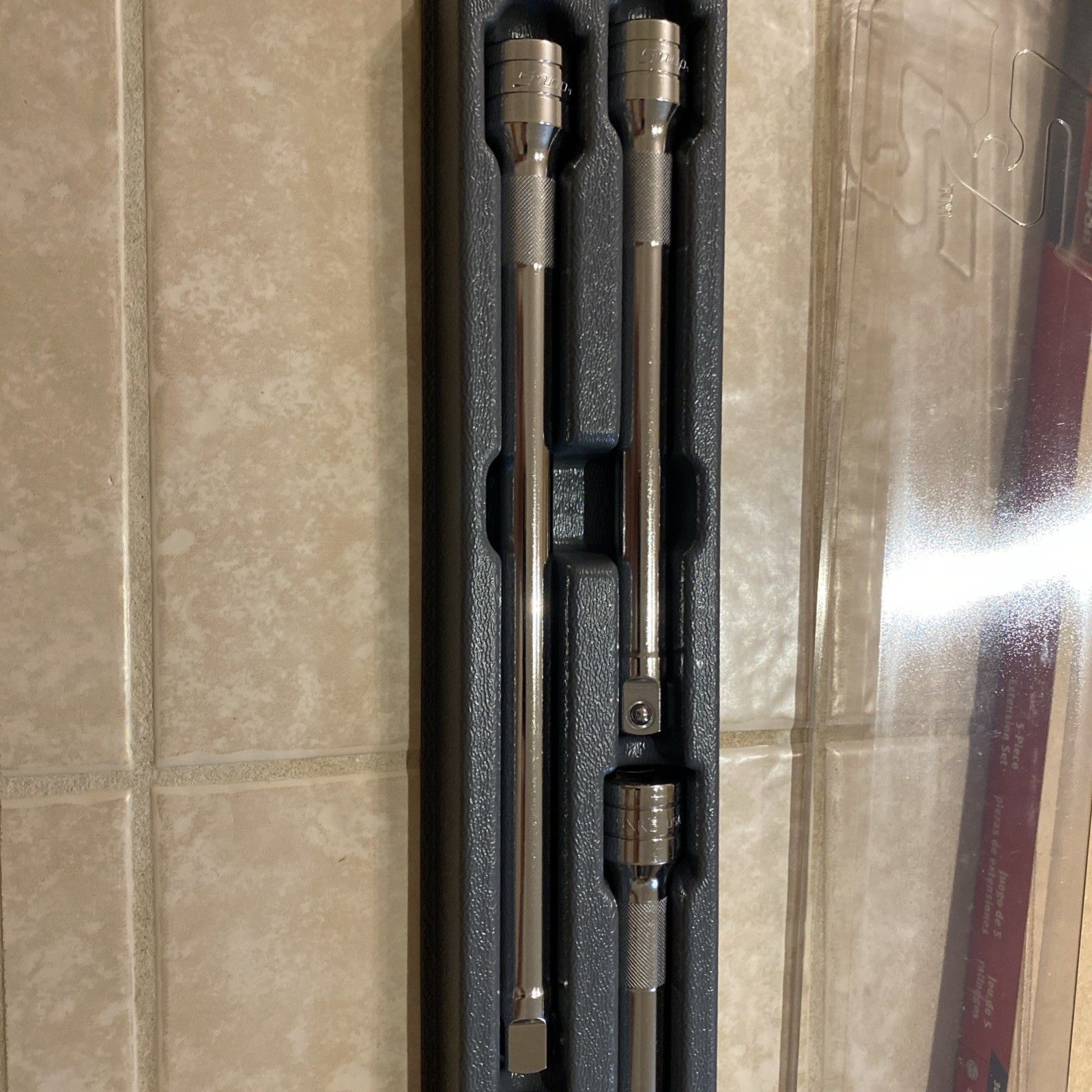 Snap On 1/2″ drive 1 1/2″ to 11″ 5 piece Knurled Extension Set 305ASX, USA