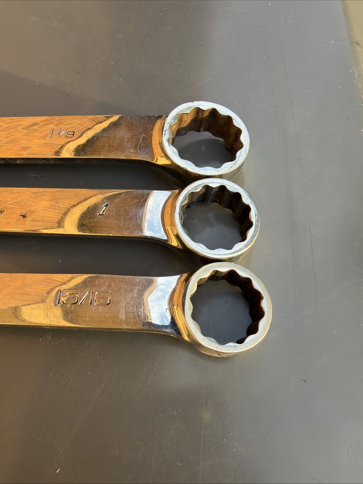 Snap On Tools OEX-B Standard Combination Wrenchs 3 Pieces Set 1-1/8”,1”,15/16”