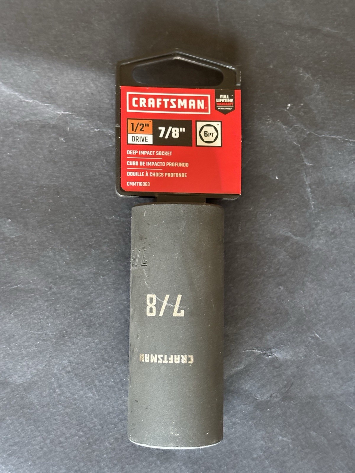 CRAFTSMAN Standard (SAE) 1/2″ Drive 7/8″ 6-point Impact Socket