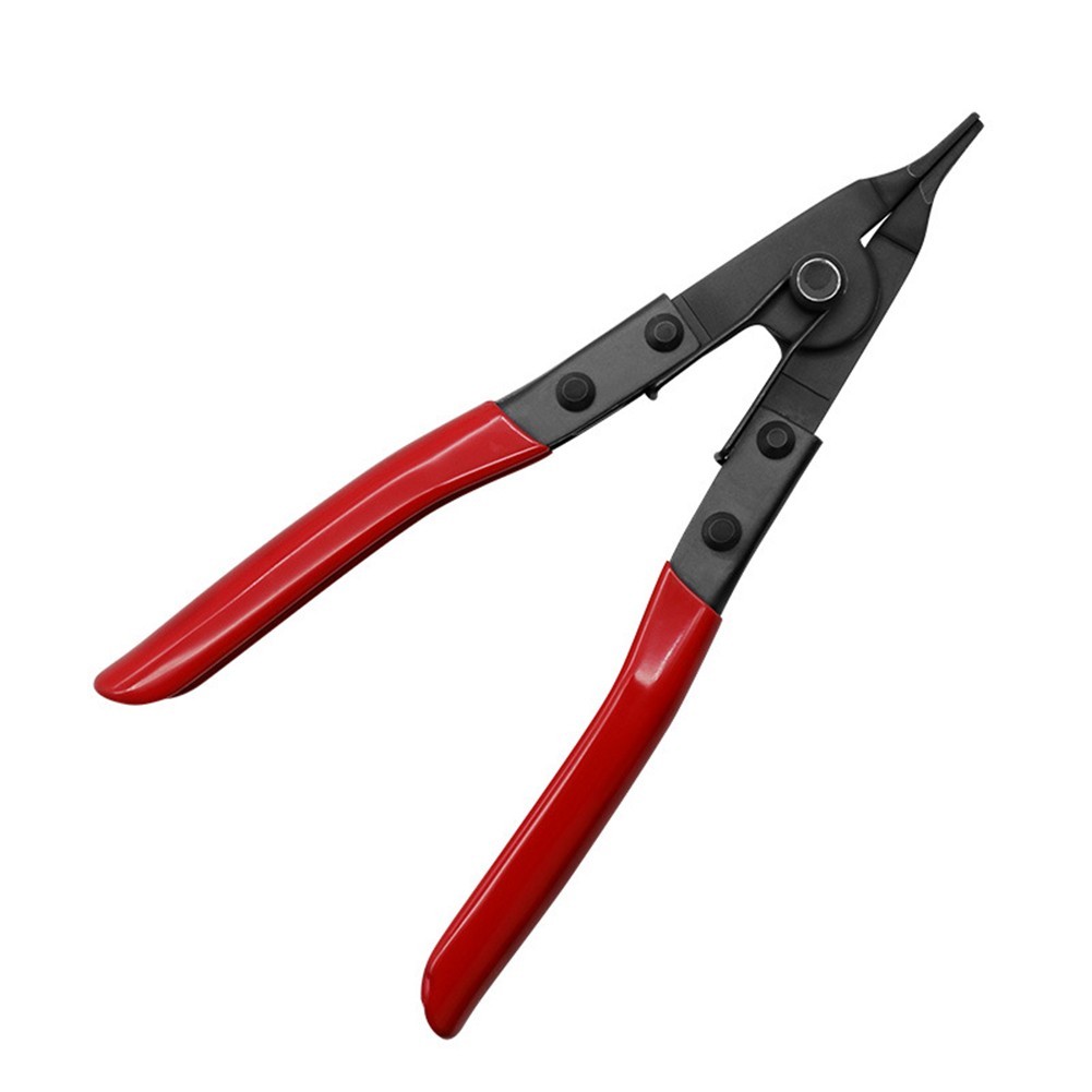 1 Pcs Rubber+Aluminum Alloy Black+Red Flat Mouth Steel Ring Pliers -New