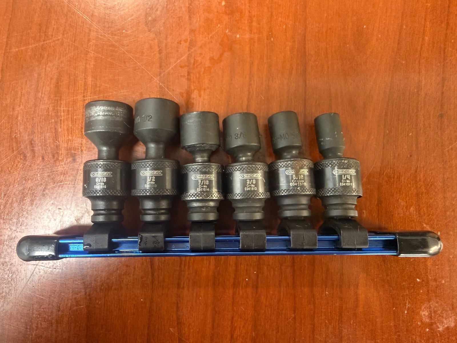 Expert 6 Pc 1/2″ Drive SAE Universal Swivel Impact Socket Set 1/4″ to 9/16″