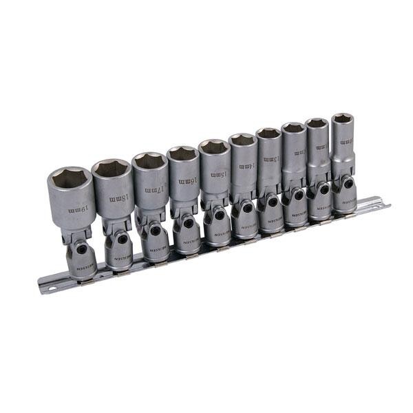 3/8″ Universal Wobble Joint Deep Socket Set 10, 12, 13, 14, 15, 16, 17, 18, 19mm