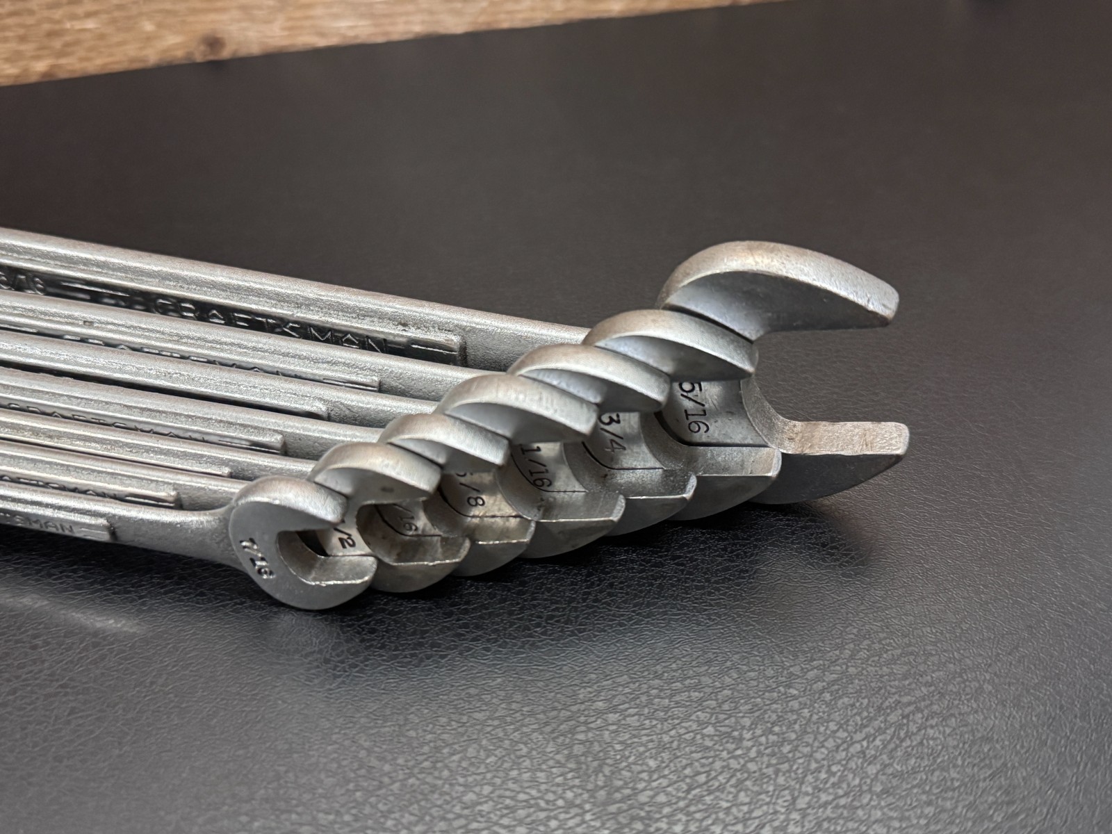 Vintage Craftsman =V= SAE Combination Wrench Set 7/16 to 15/16 7pc Forged in USA