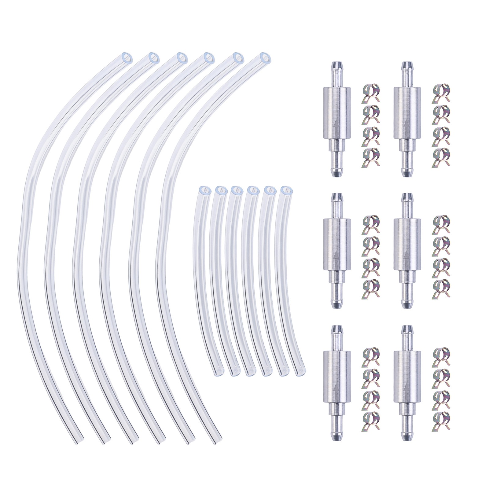 6Pcs Brake Bleeder Hose, One Way Check Valve Tube Bleeding Tool Kit Silver US