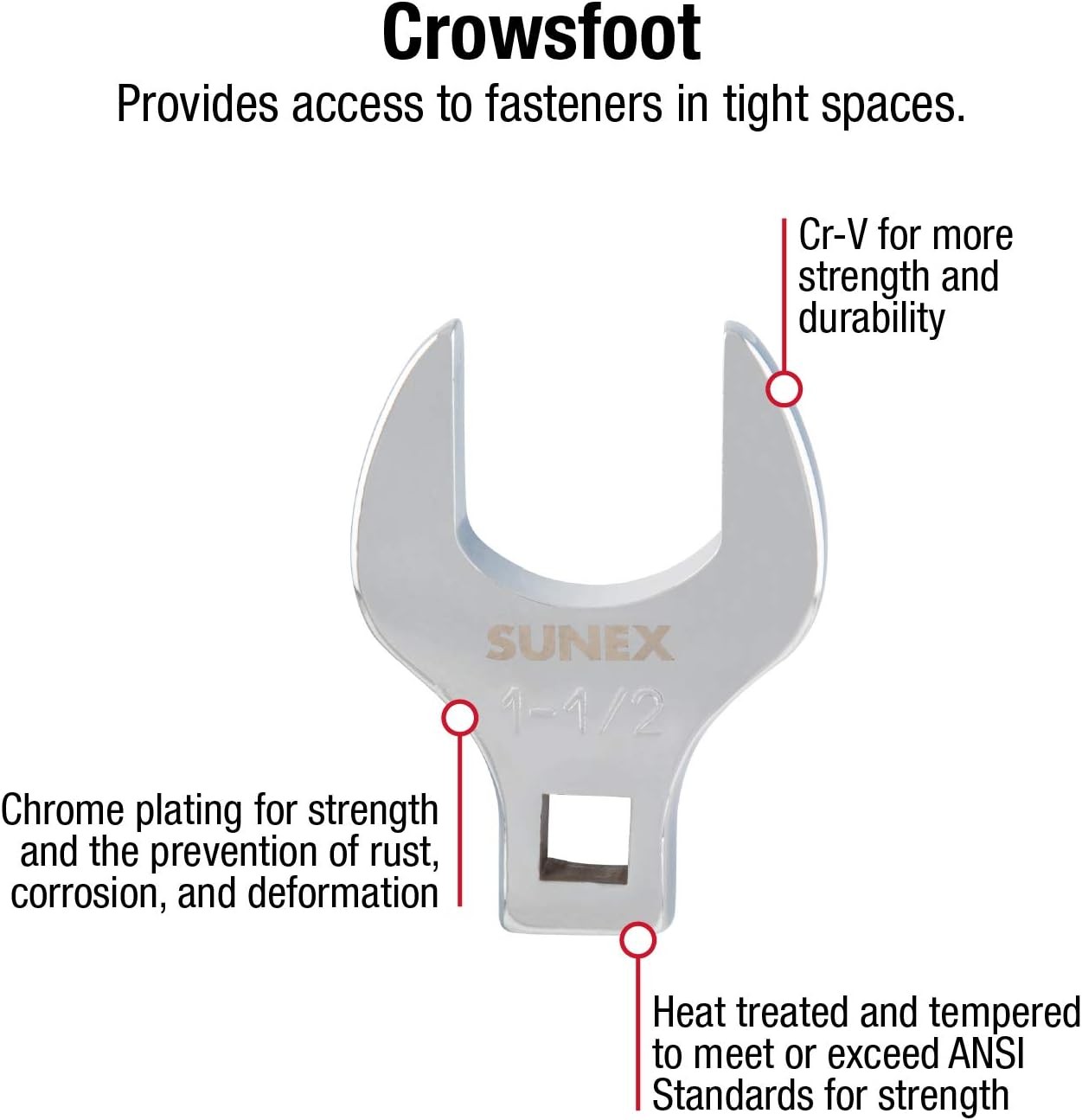 TOOLS 9720A 1/2-Inch Drive Jumbo SAE Crowfoot Wrench Set, 1-Inch – 1-3/8-Inch, F