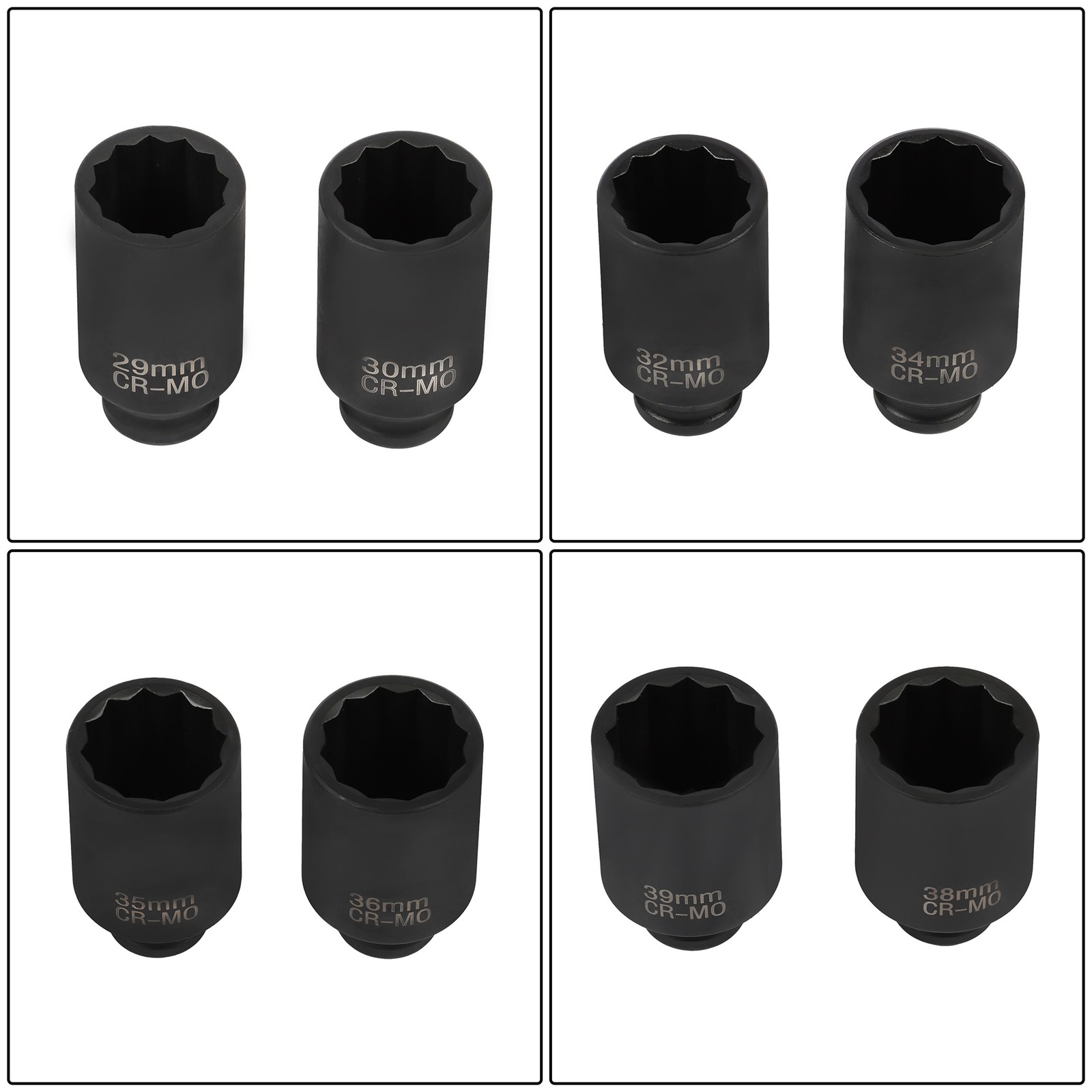 Labwork 8PCS 1/2″ Drive Deep Spindle Axle Nut Impact Socket Set 12 Point