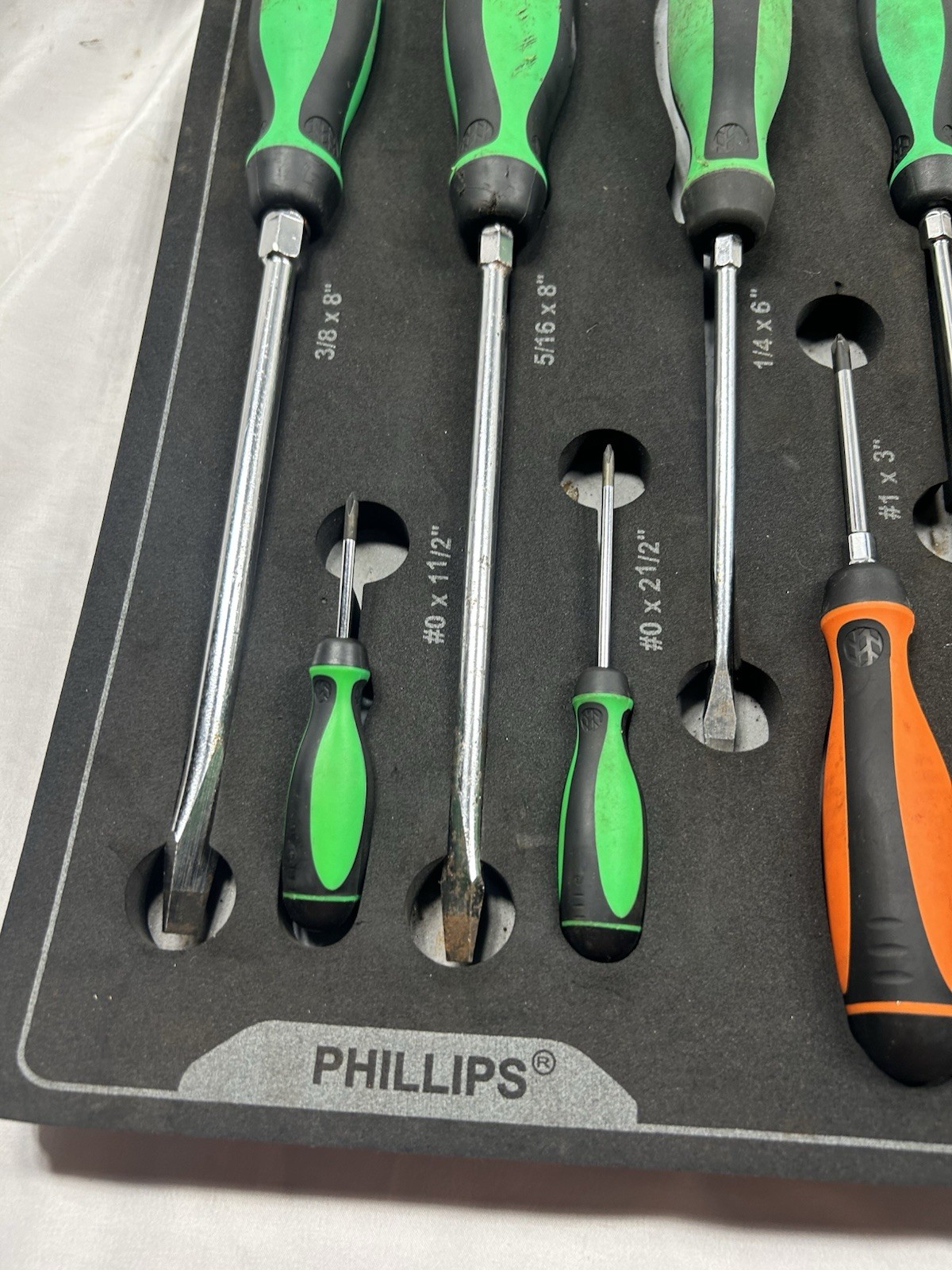 Mac Tools Macsimizer 12pc Screwdriver Set Neon Green/orange SDRBM20FNG