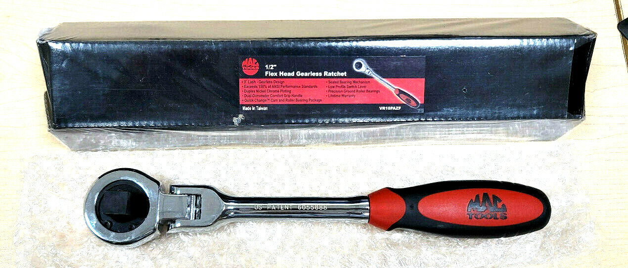 🔥 NEW Mac ™ Tools Flex Head Gearless Zero Click Ratchet 1/2″ VR10PAZF 🔥