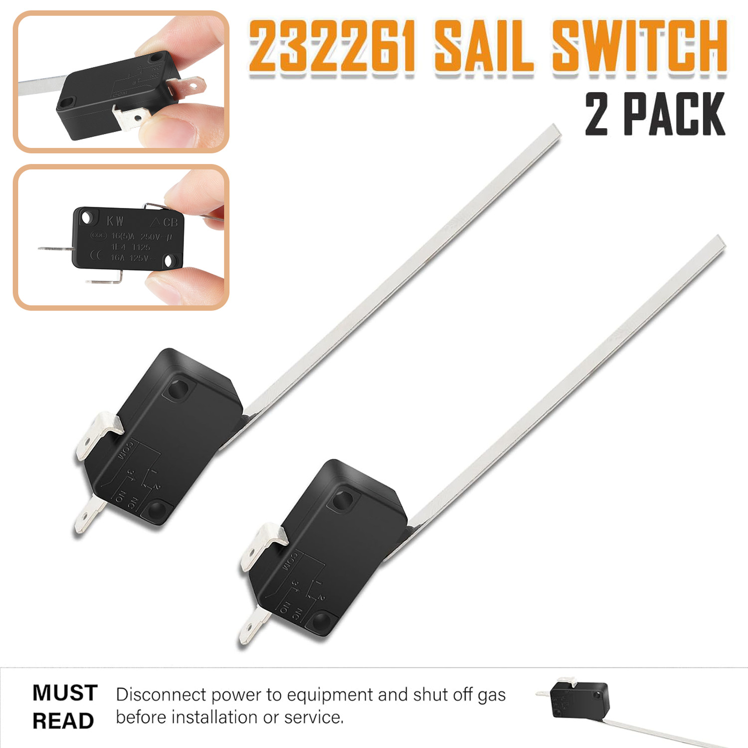 2 Pack for RV 232261 Suburban Furnace Heater Sail Switch 233382 – 525003