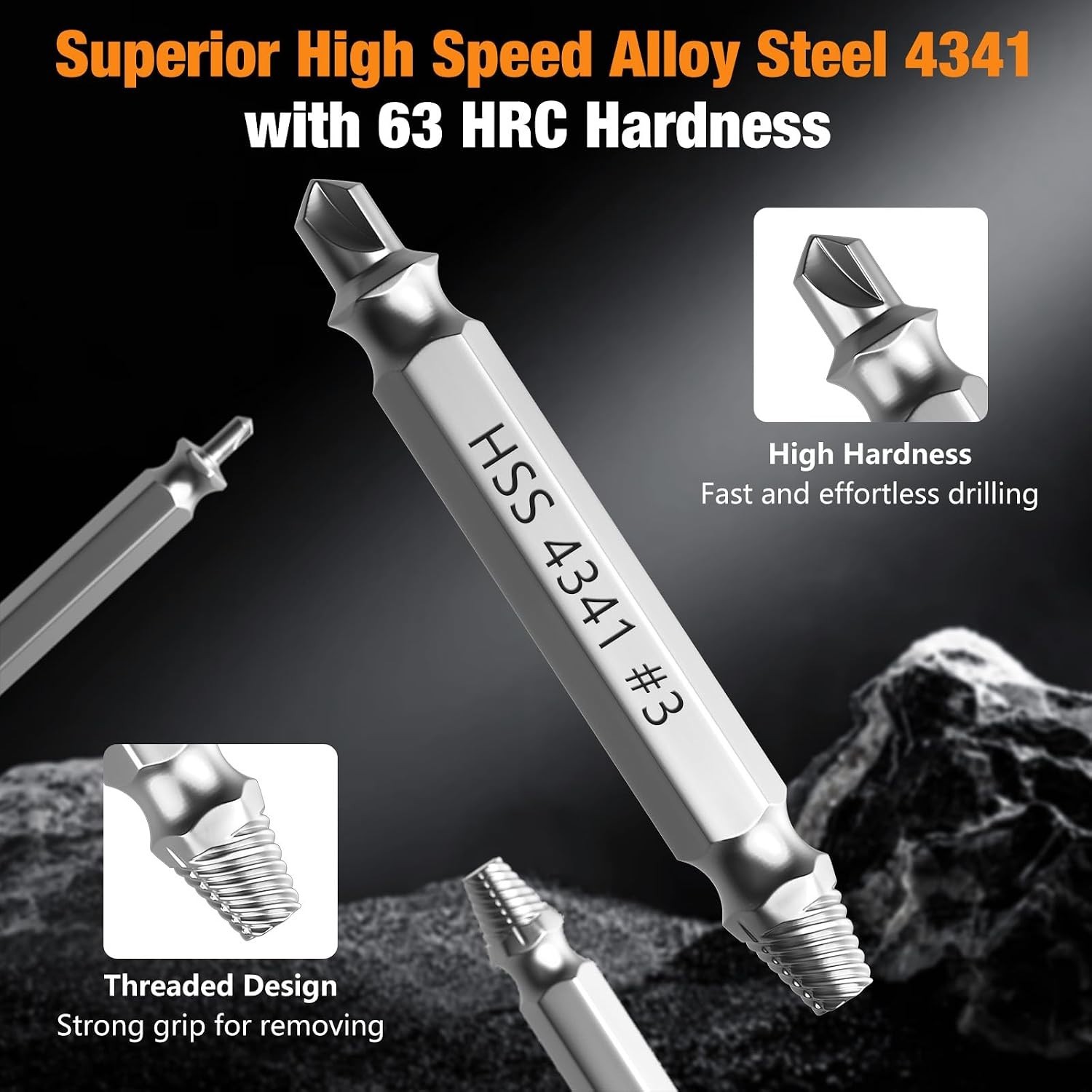 Compact 6 PCS Extractor Tool Set – High-Speed Steel Remover for Damaged Screws