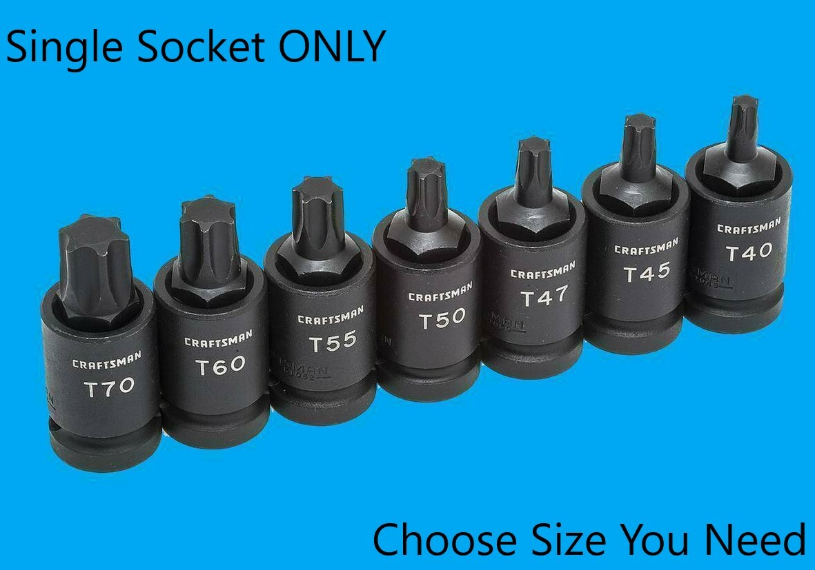Craftsman 1/2″ Drive Impact Torx Bit Sockets Choose Your Size Single Socket NEW