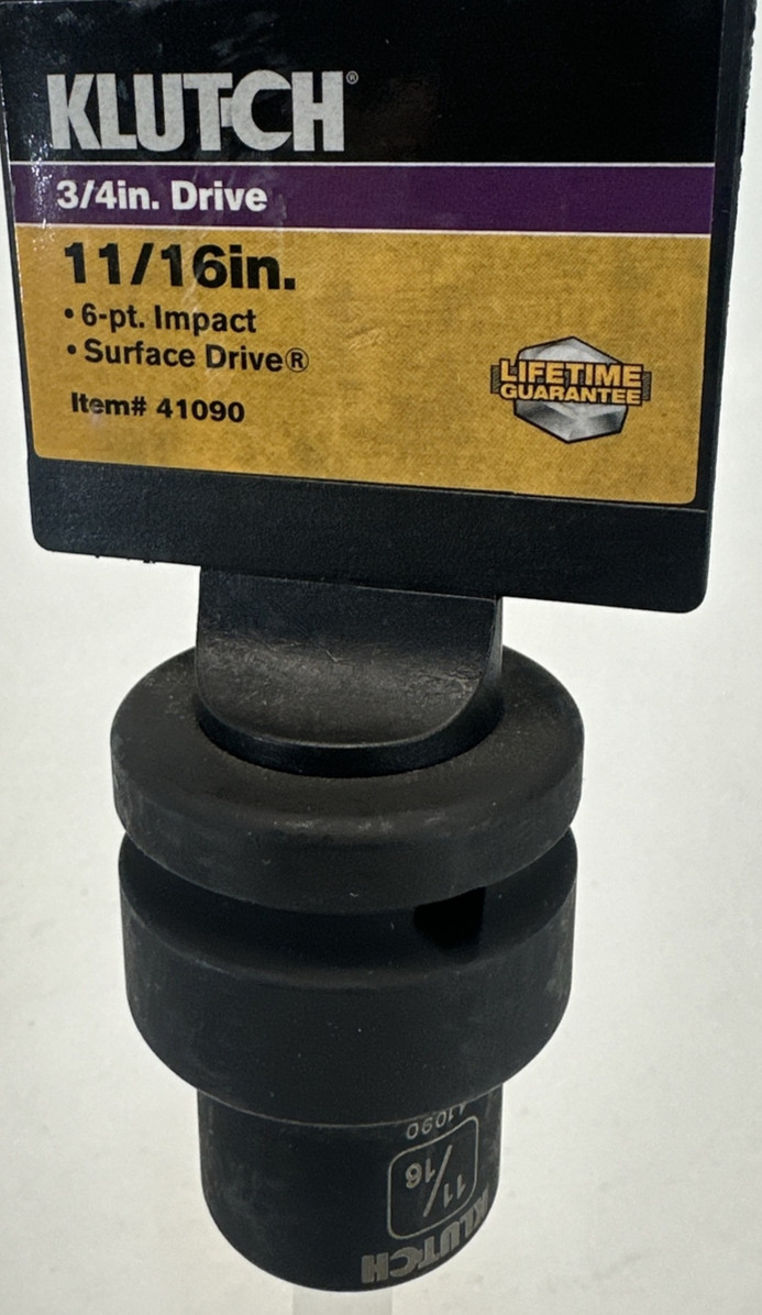 Klutch Impact Socket, 11/16in. Size, 3/4in. Drive, 6-Point 41090 Northern Tool
