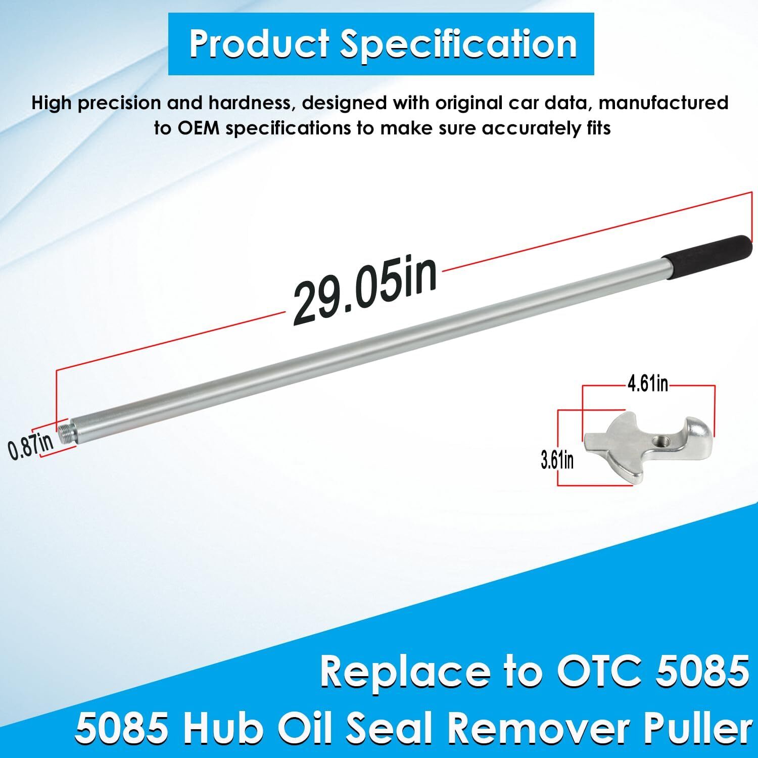 Trailer & Truck Steering Axles Tool 5085 Hub Oil Seal Puller Remover 28″ Long