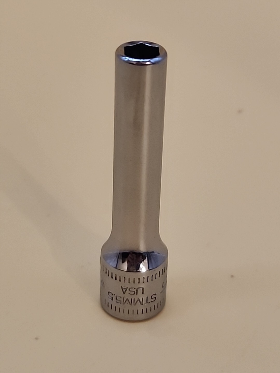 Snap-On Tools 5.5mm 6 Point 1/4″ Drive Deep Polished Chrome Socket STMM5.5 USA