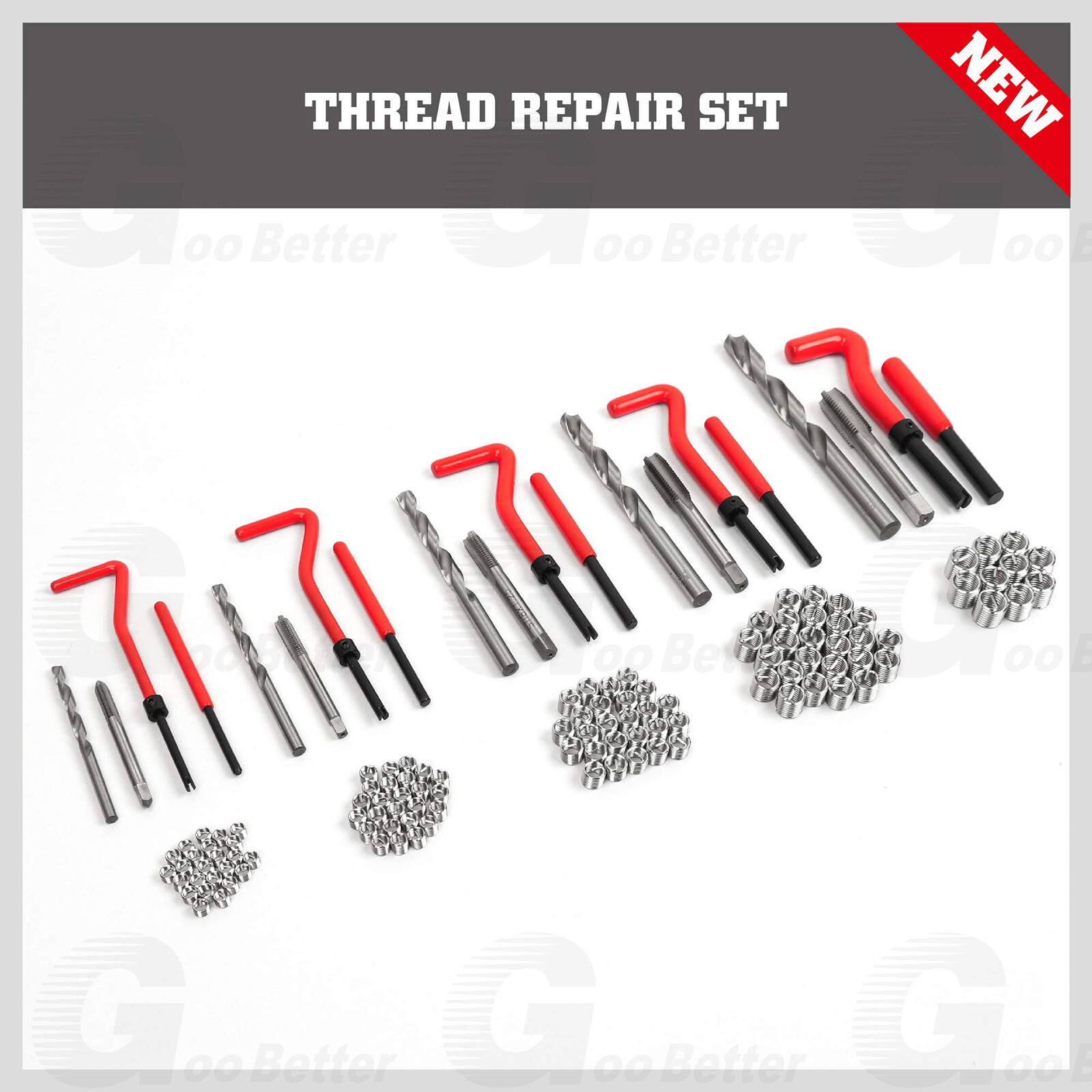 Helicoil Type Thread Repair Kit rethread Stripped Metric M5 M6 M8 M10 M12 131PCS