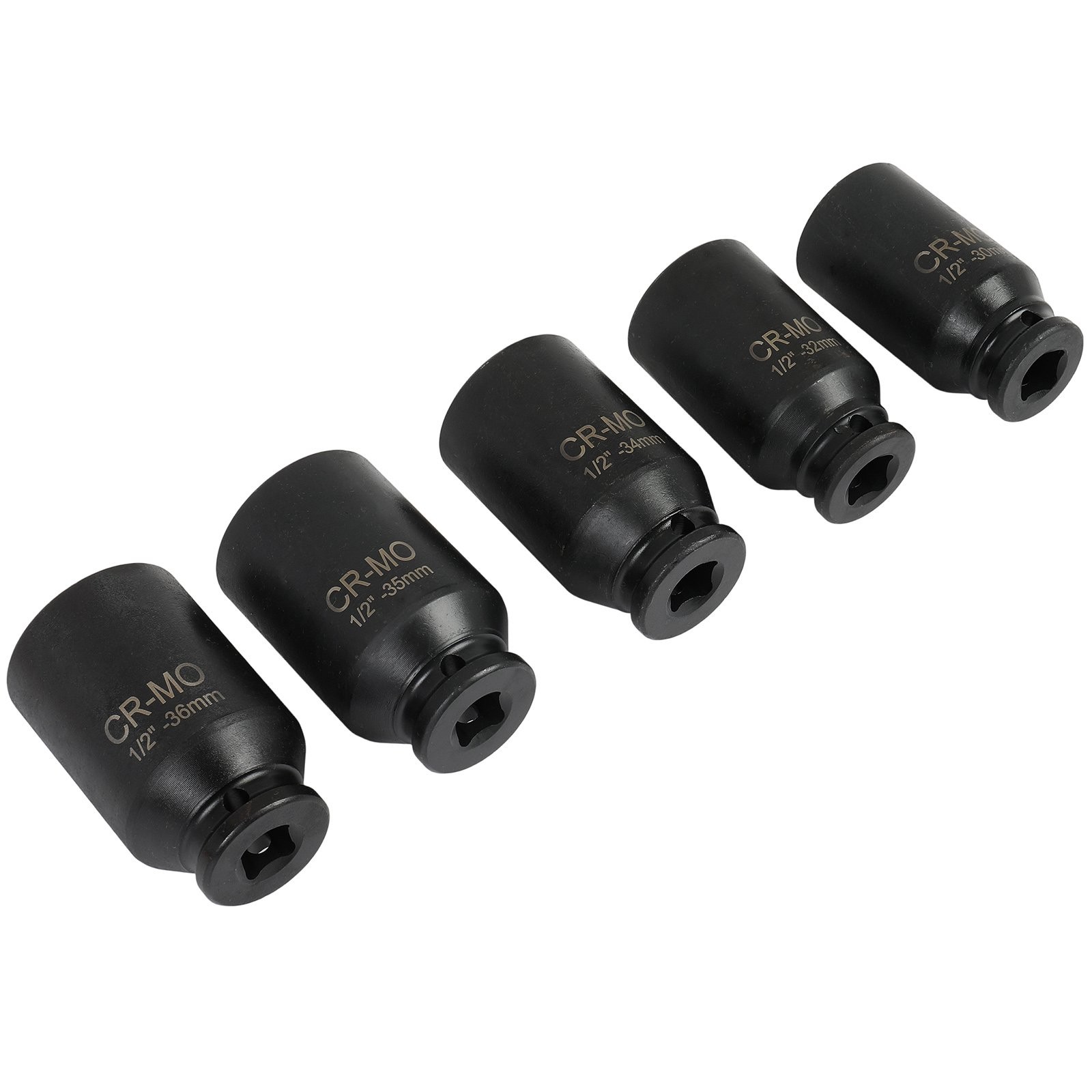 5pcs 1/2″ Deep Spindle Axle Nut Socket Set 12 POINT METRIC 30 32 34 35 36mm