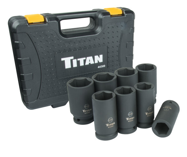 Titan 44300 8-Piece 3/4″ Drive SAE Deep Impact Socket Set
