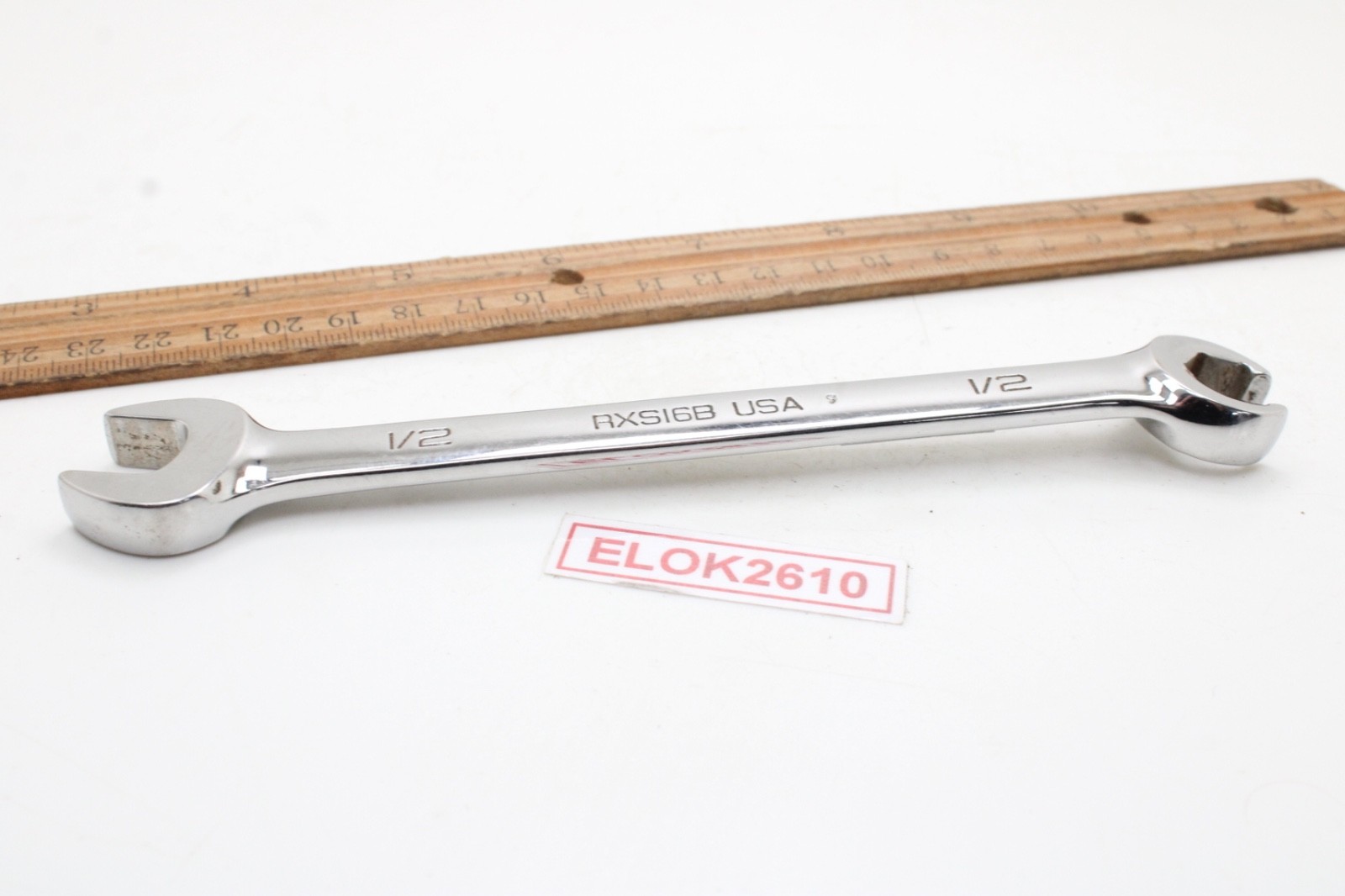 Snap On RXS16B 1/2″ Open End/Flare Nut Offset SAE Chrome Wrench USA