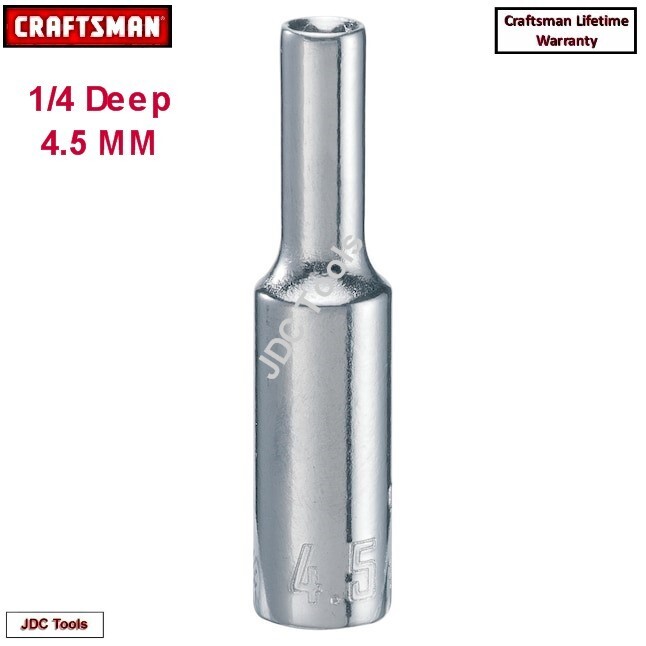 New Craftsman 4.5MM & 5.5MM Metric 6 Point 1/4″ Drive 2pc Deep Socket Set CMMT
