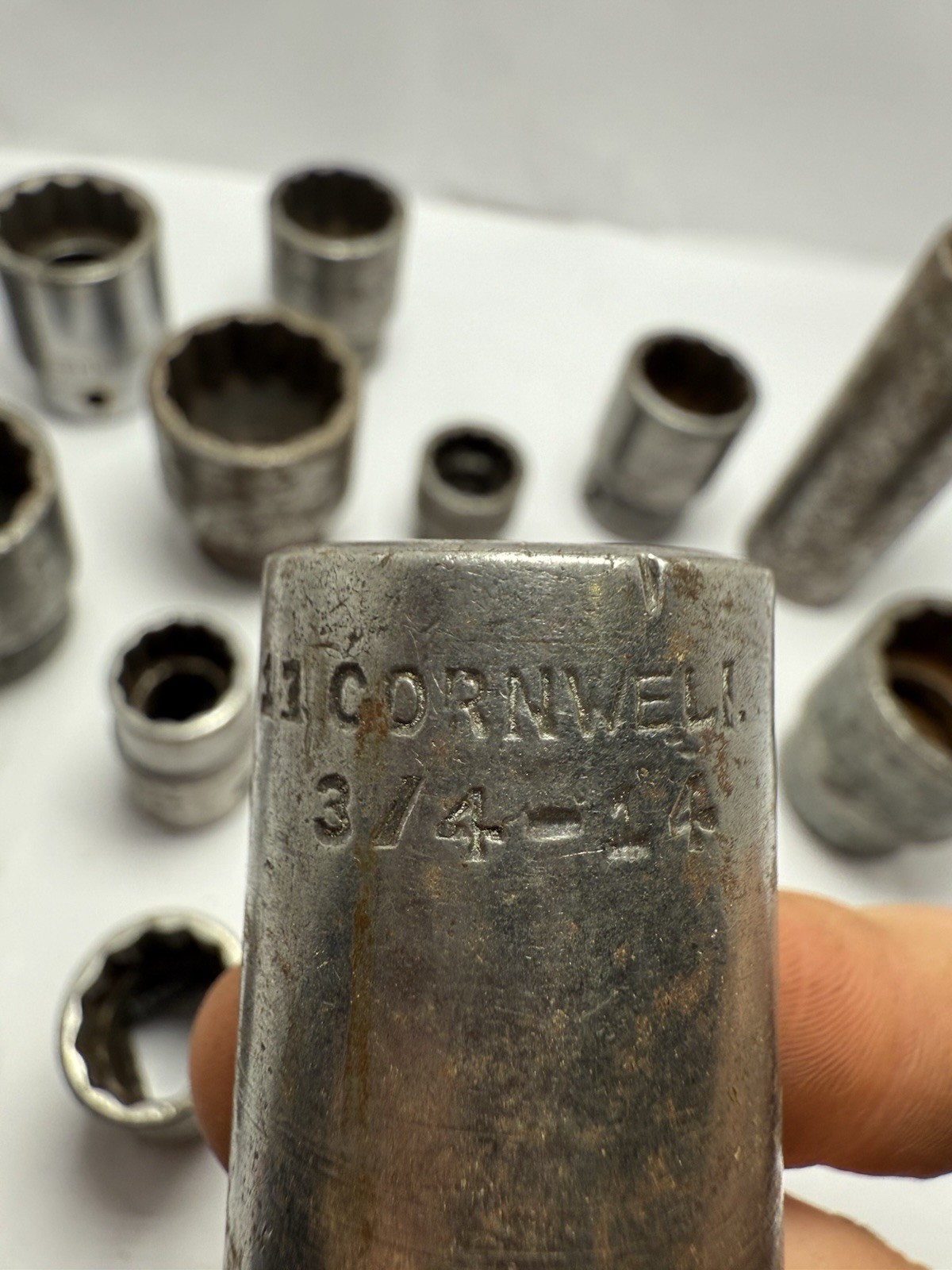 Lot Of 18 Cornwell 12 Point 6 Point 1/2 3/8 Sockets Vintage Different Sizes