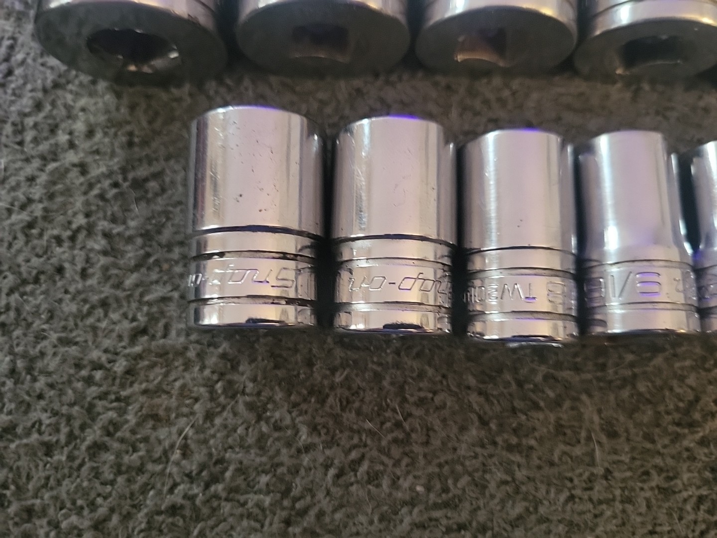 Snap On 13Pc SAE 1/2 Drive Shallow Socket Set 3/8″- 1 1/8″ 6Pt TW121 To TW361