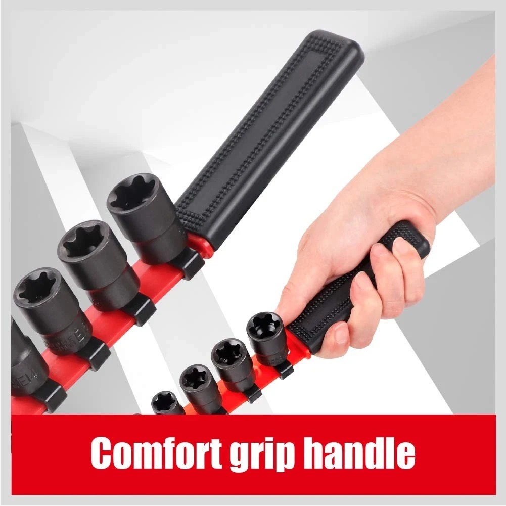 SEDY 11-Piece E-Torx Socket Set E4 E5 E6 E7 E8 E10 E12 E14 E16 E18 E20, Black