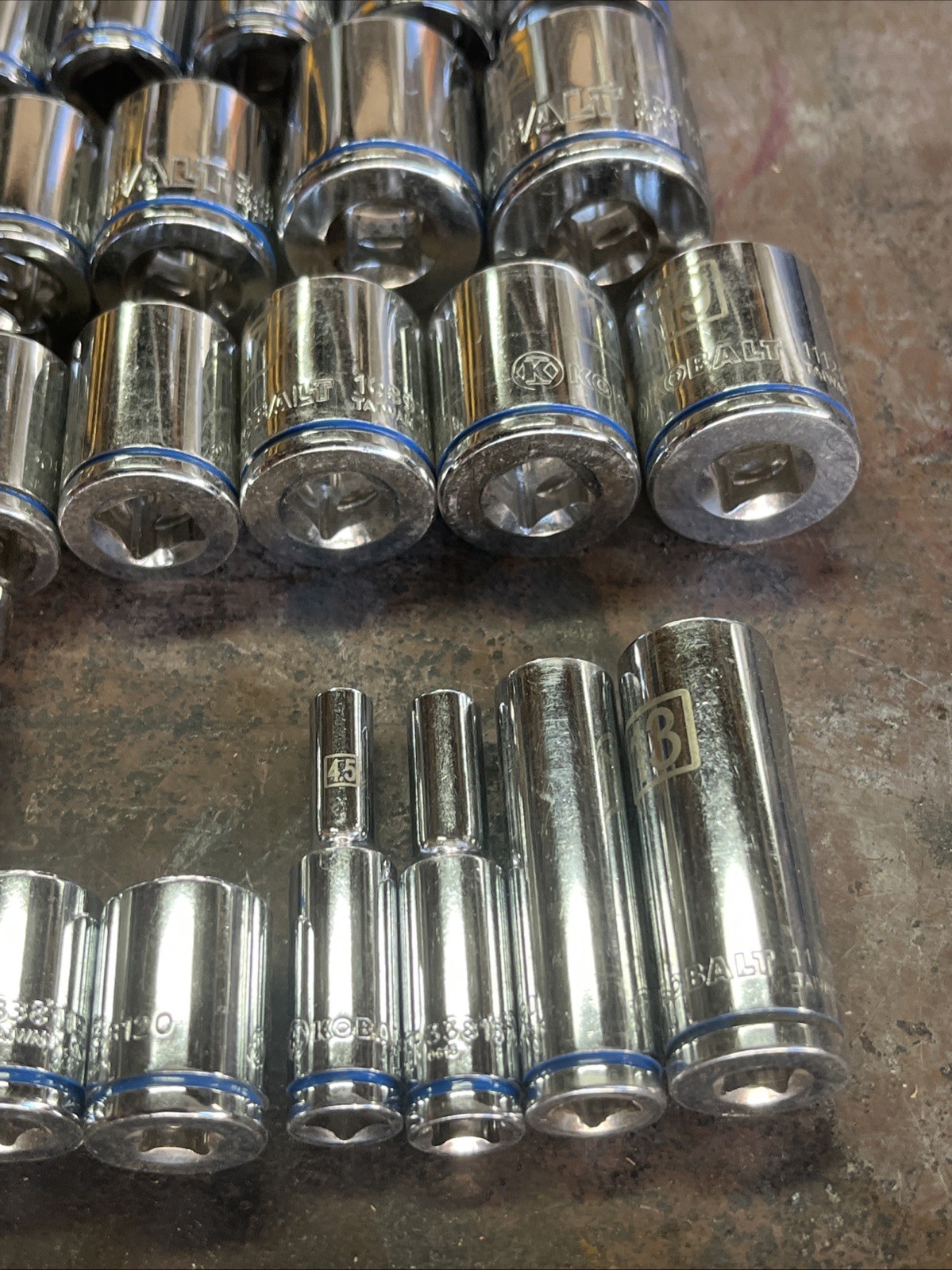🔥 Kobalt 1/4 3/8 1/2 Drive 55 Piece 6 & 12 Point Short Mid Deep Socket Set Lot