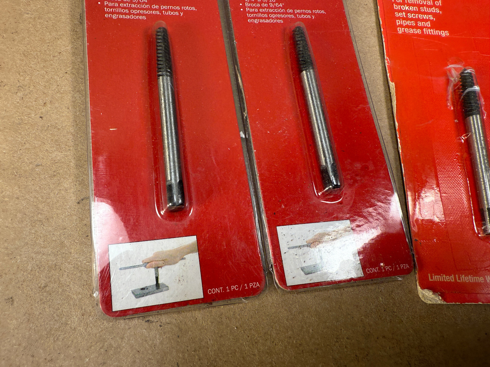 Lot of 4 OEM Bolt Extractors, 1/4″ to 5/16″ & 9/16″ to 3/4 TR25066 TR25169
