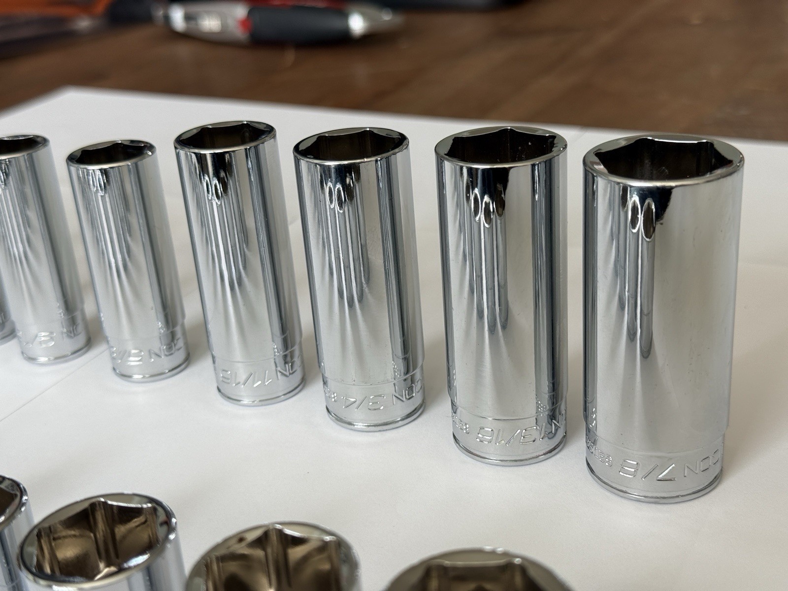 ICON Professional 3/8” Drive 6Pt SAE Shallow/Deep Socket Chrome-Choose Size SAE