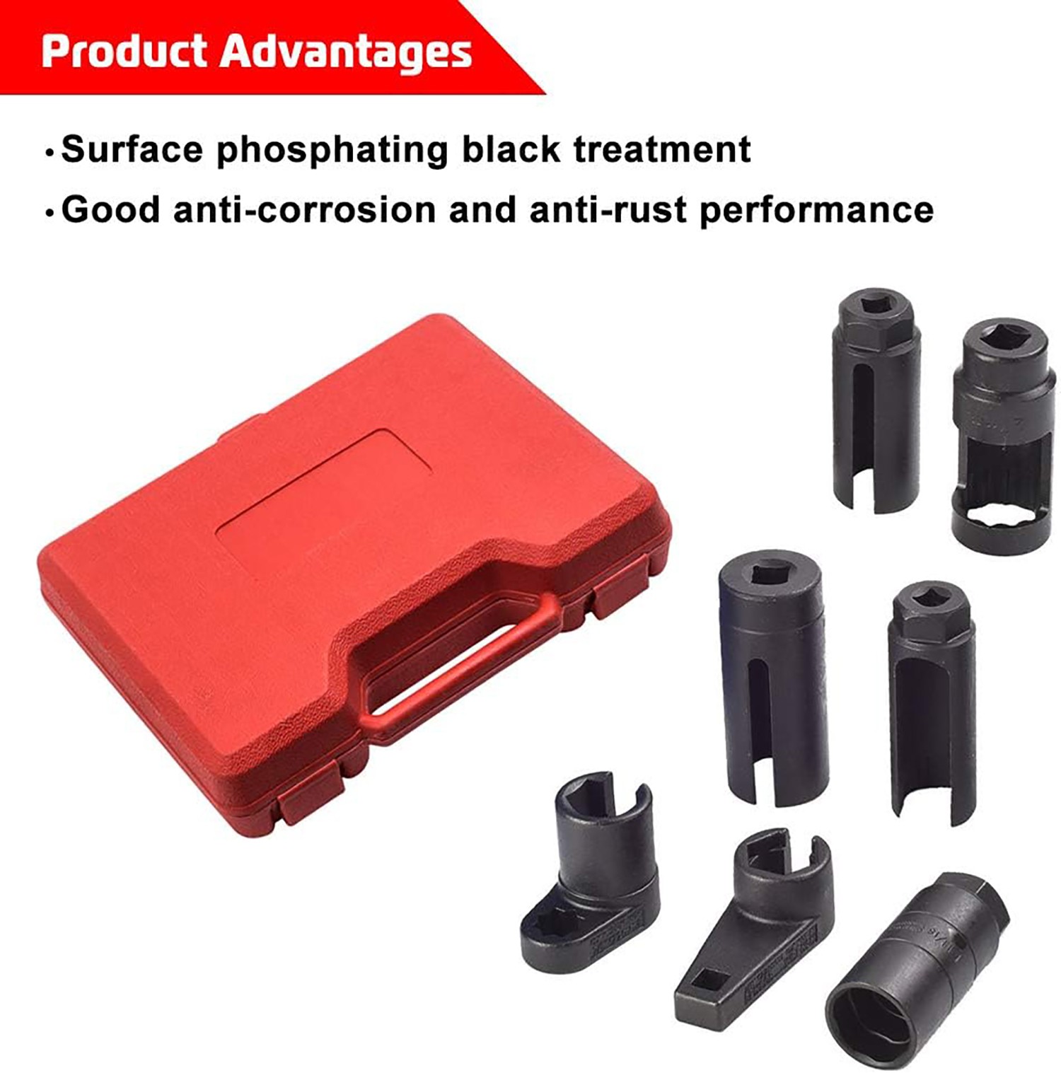 7PCS O2 Oxygen Sensor Socket Wrench 22mm 27mm 29mm Auto Repair Installer Tool