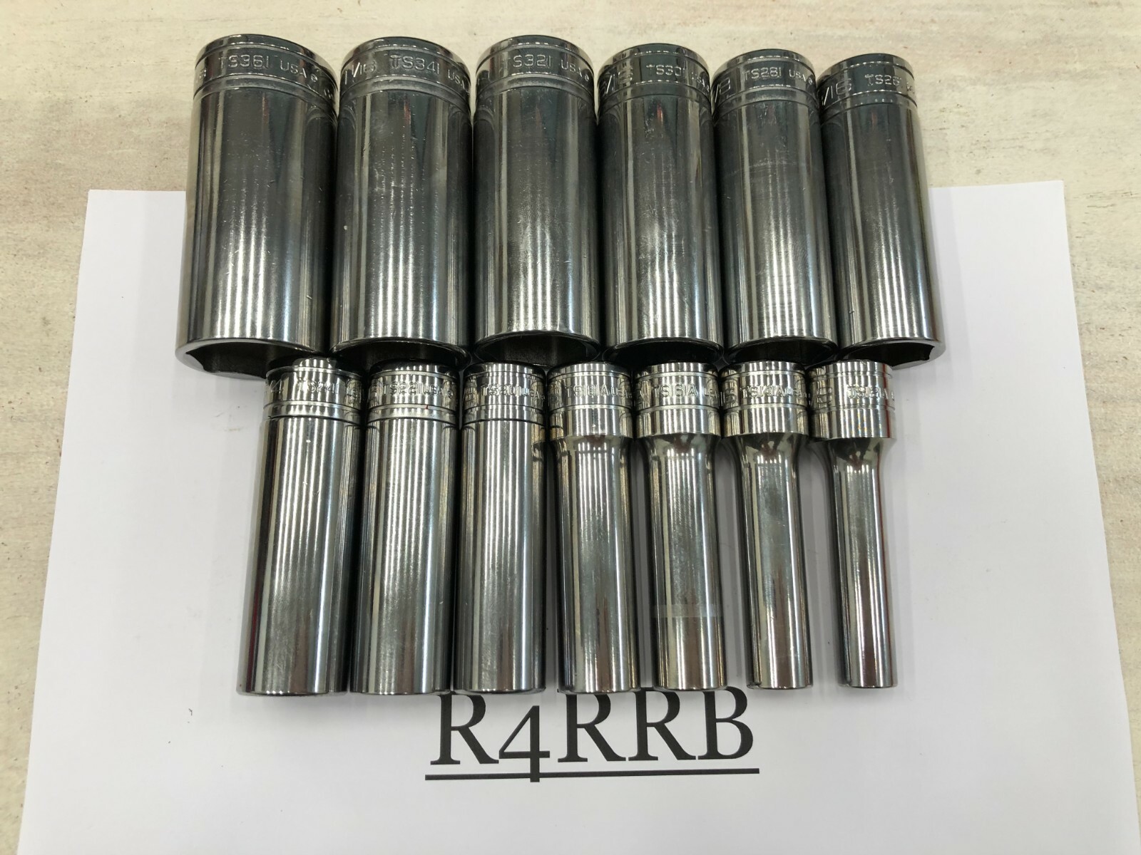 Snap-on Tools USA NEW 1/2″ Drive SAE 13 Piece Deep 6PT Chrome Socket Set 313TSYA