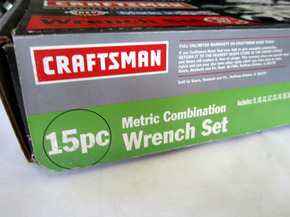 Vintage Craftsman 15pc Metric Combination Wrench Set 9mm to 25mm Made in USA