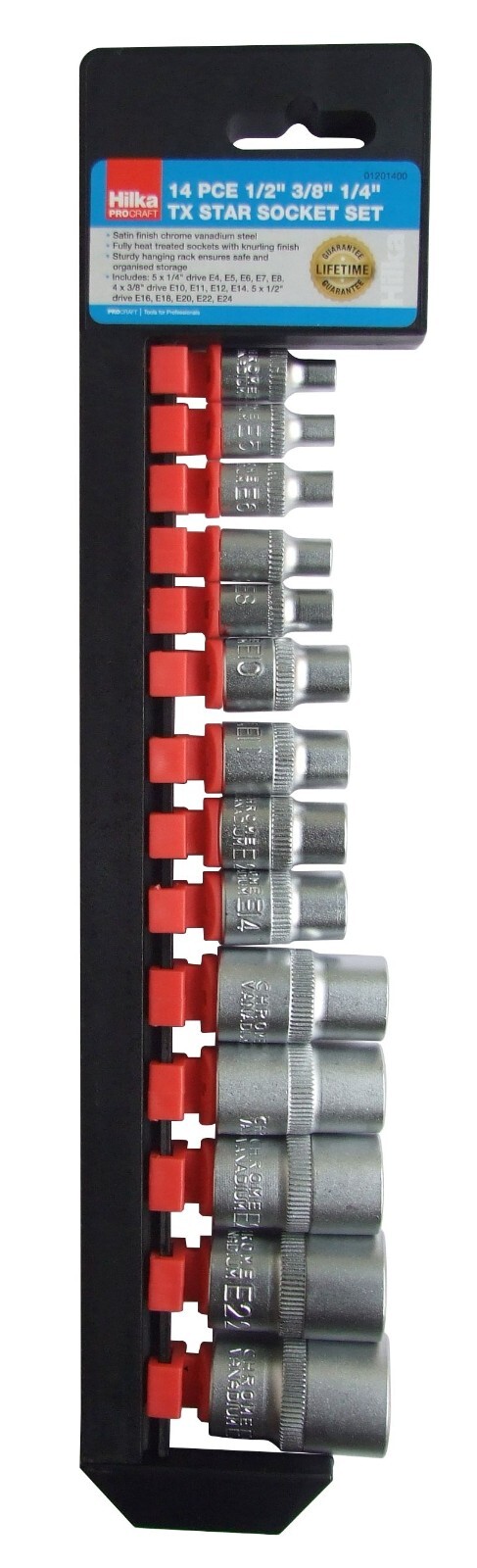 Hilka Female TORX Bit STAR E Socket Set. 1/4″ 3/8″ & 1/2″ Dr. Lifetime Guarantee
