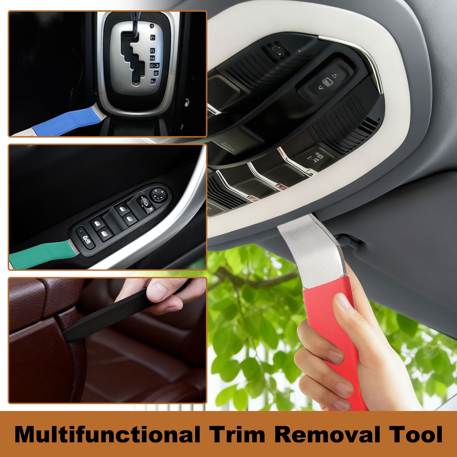 Car Trim Removal Tool 7″ Auto Clip Lifter Pry Bar Tools Silver,