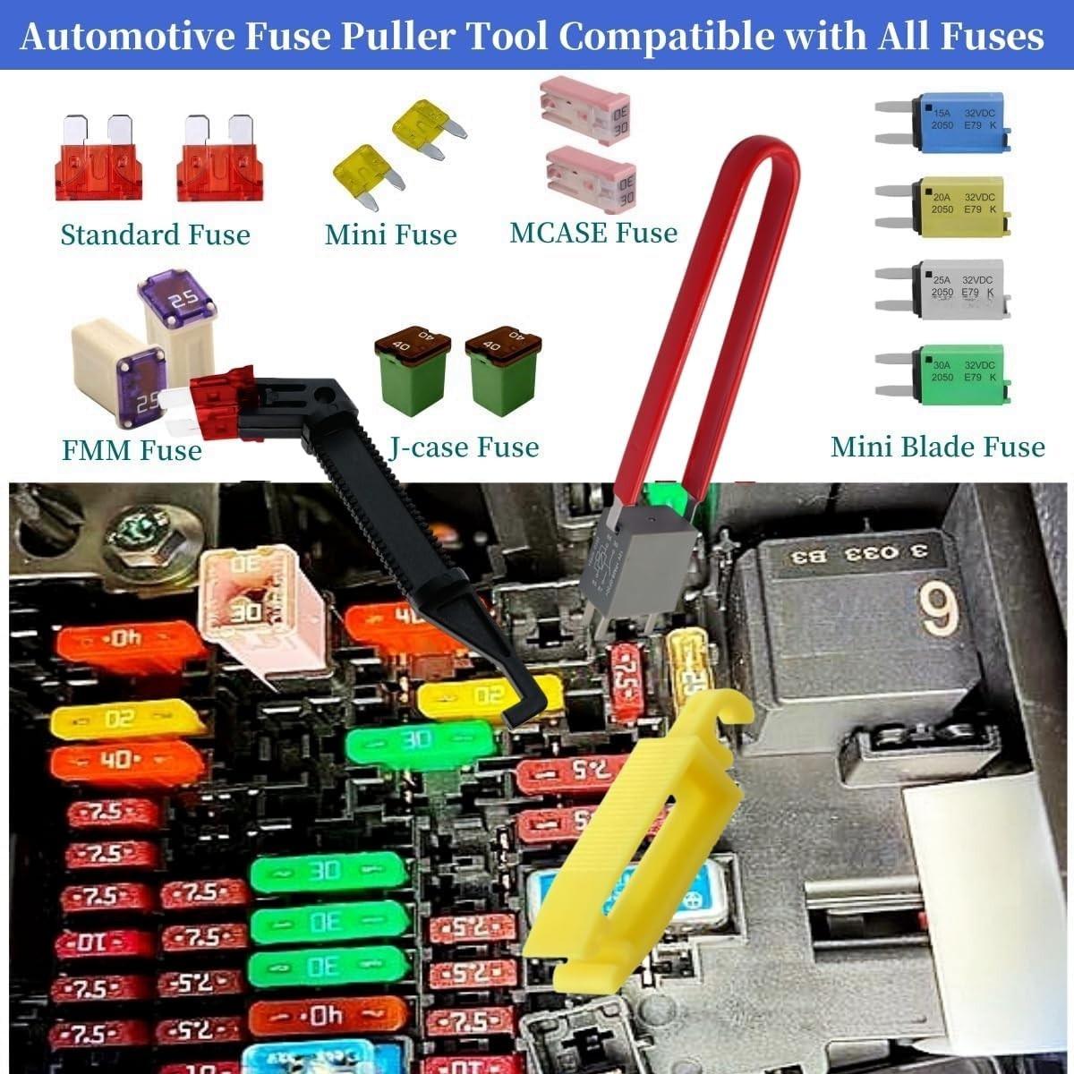 Thin Tip Automotive Relay & Fuse Puller Set – Access Hard-to- Areas Safely