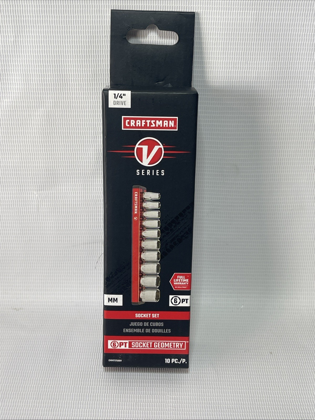 Craftsman V Series 1/4″ Dr. 6 Pt Metric Socket Set- Magnetic Rail CMMT17500V